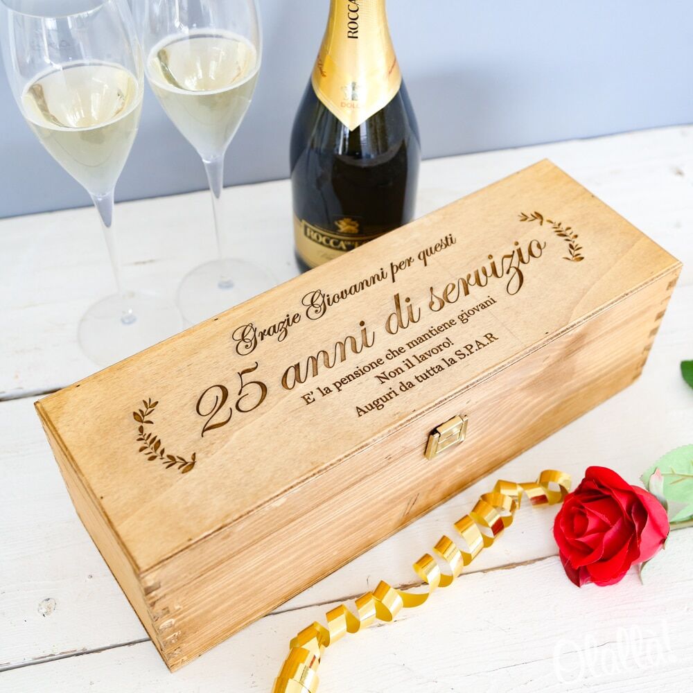 Cassettina Vino Regalo Pensione Personalizzata 4 6