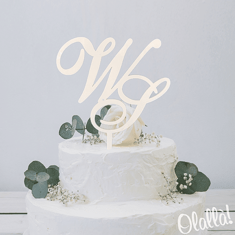 Cake Topper Iniziali Romantiche75