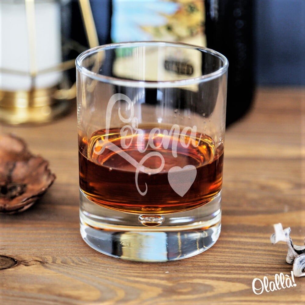 Bicchiere Personalizzato Frase Whisky Nome Cuore