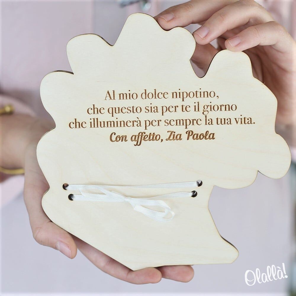 Portasoldi Comunione Legno Personalizzato Dedica 1