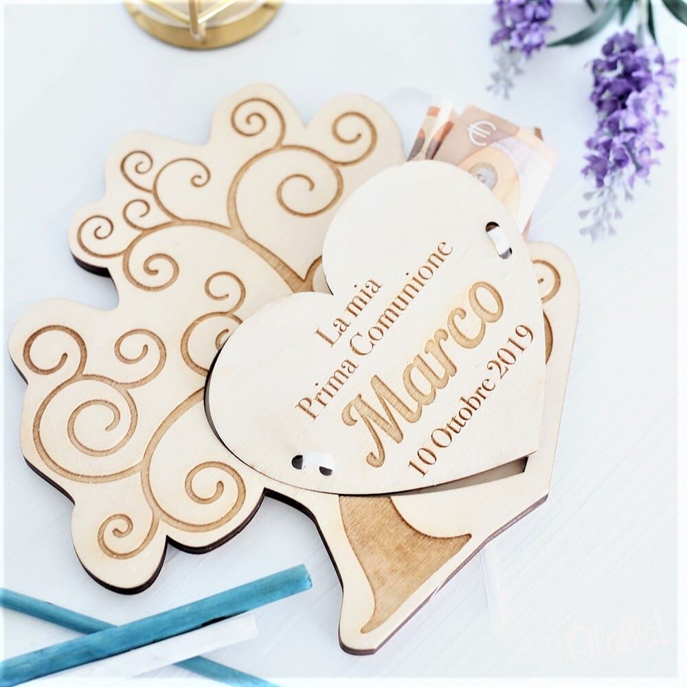 Portasoldi Comunione Legno Personalizzato Dedica 3 3