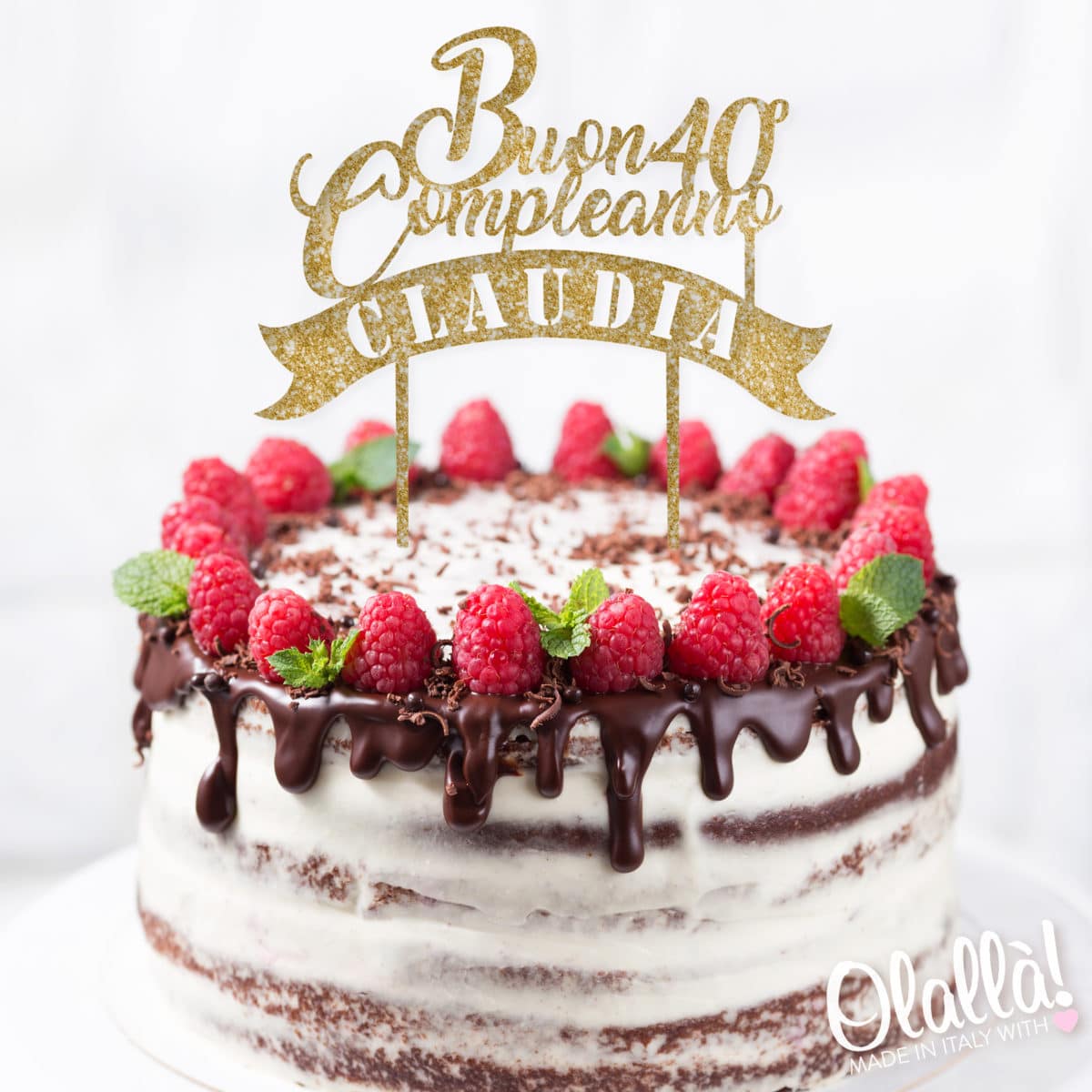 Cake Topper Personalizzato Buon Compleanno