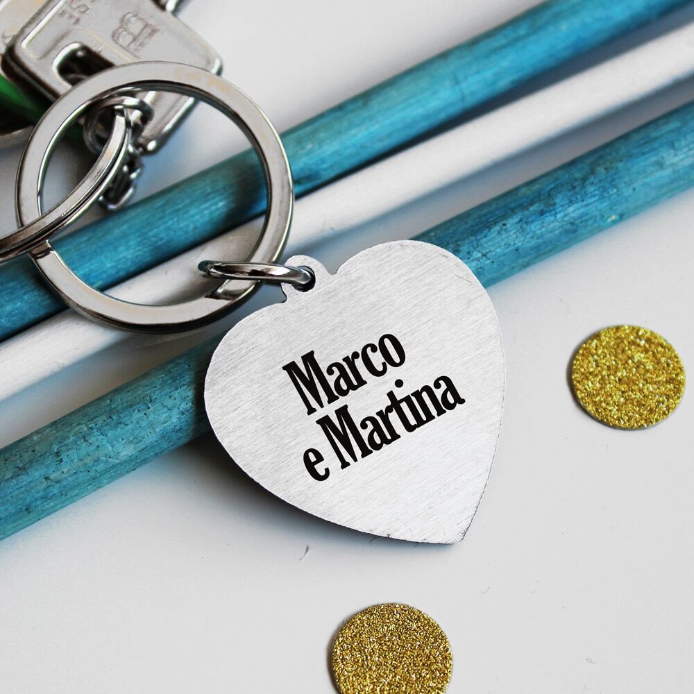 Portachiavi Papa Cuore Acciaio Personalizzato1