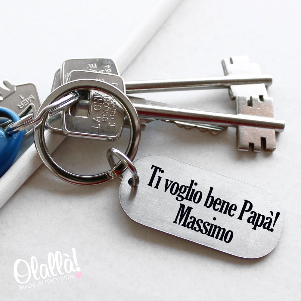 Portachiavi Personalizzato Acciaio Frase Papa35 1