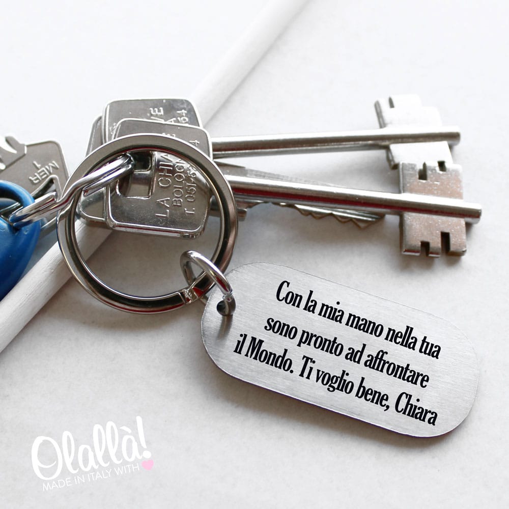 Portachiavi Personalizzato Acciaio Frase Papa75