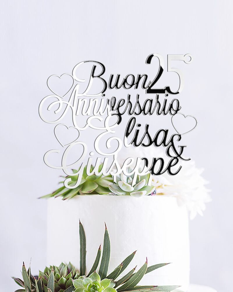 Cake Topper Anniversario NOMI PERSONALIZZATO300