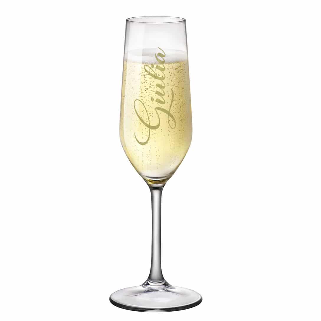 FLUTE PERSONALIZZATO ADESIVO NOME ORO