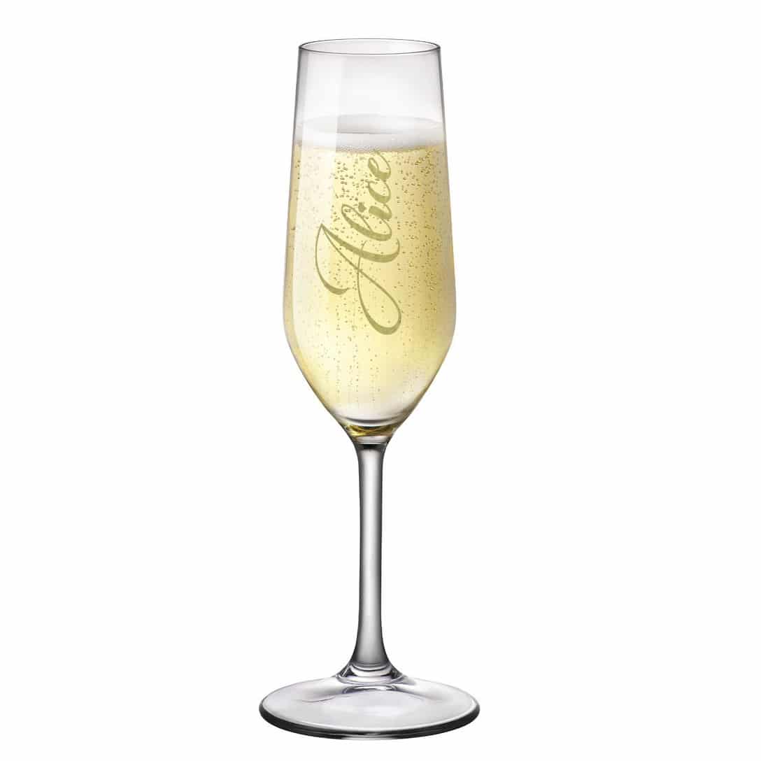 FLUTE PERSONALIZZATO ADESIVO NOME ORO2