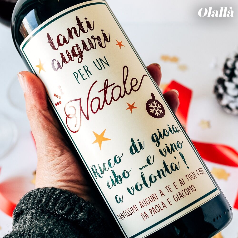 BOTTIGLIA Personalizzata Buon Natale Elegante2122