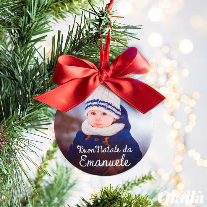 Pallina Albero Natale Decorazione Foto Bambino