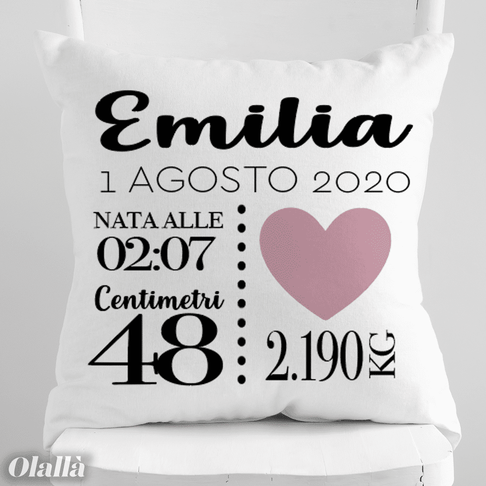 Cuscino Dati Nascita Personalizzato3643