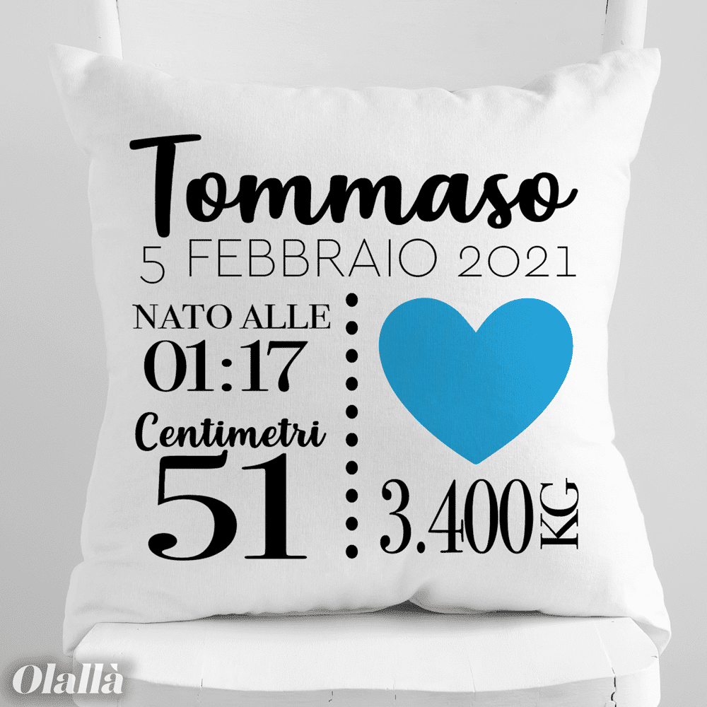 Cuscino Dati Nascita Personalizzato43