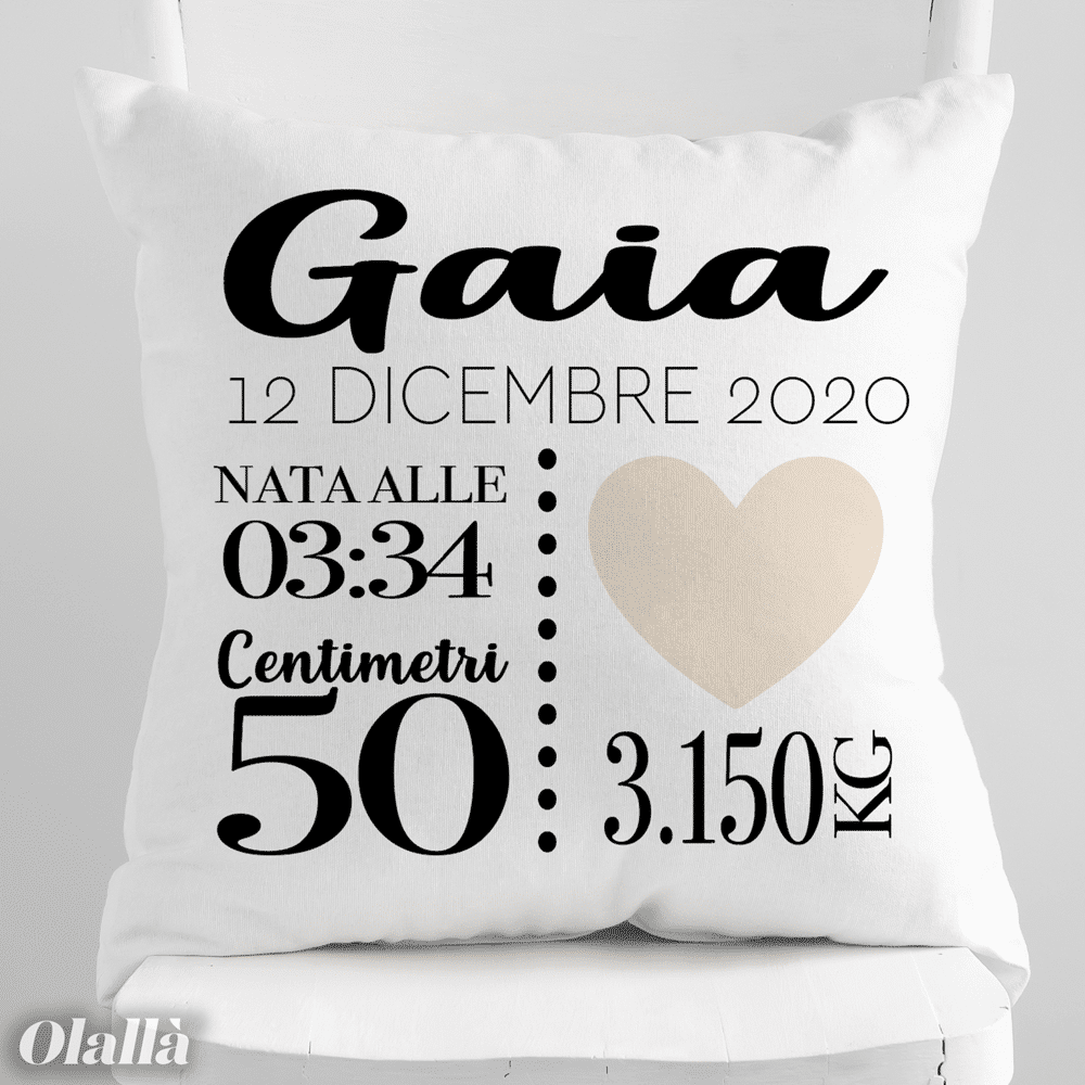 Cuscino Dati Nascita Personalizzato643