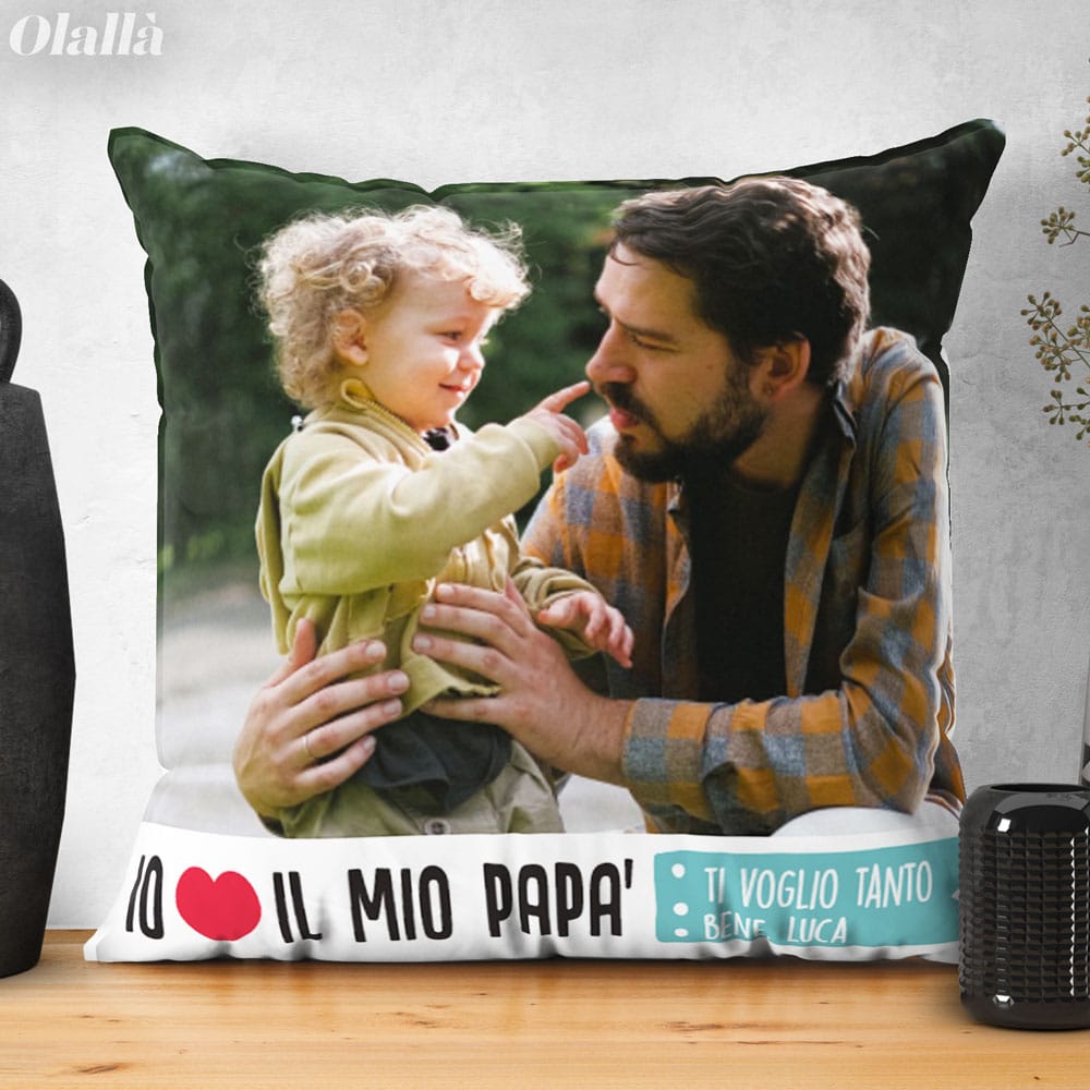Cuscino Foto Papa Amore Personalizzato