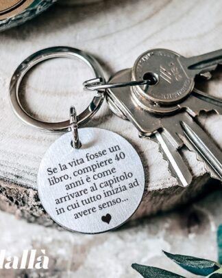 Portachiavi Acciaio Tondo Idea Regalo Personalizzata541