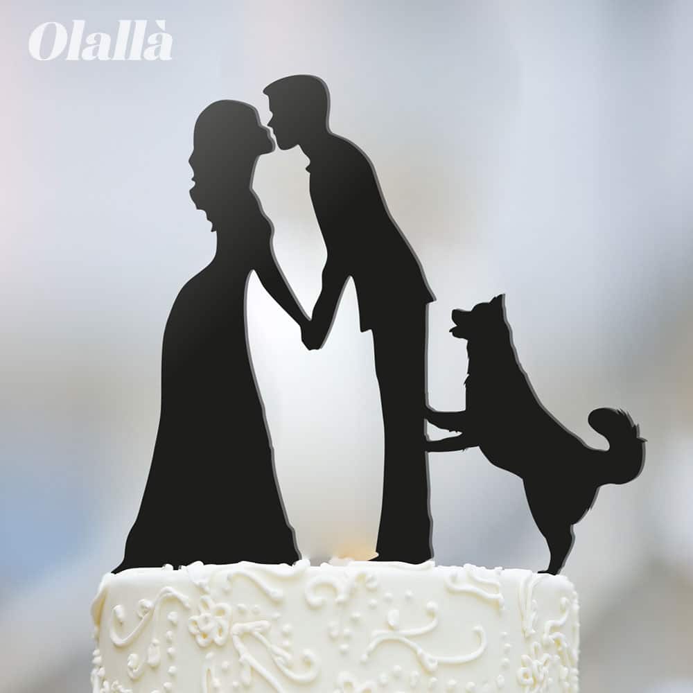 Cake Topper Sposini Bacio Cane 1
