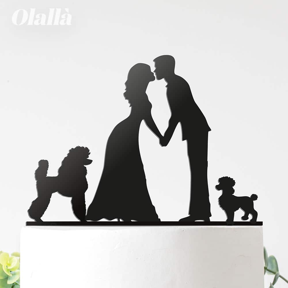 Cake Topper Sposini Bacio Cane 2