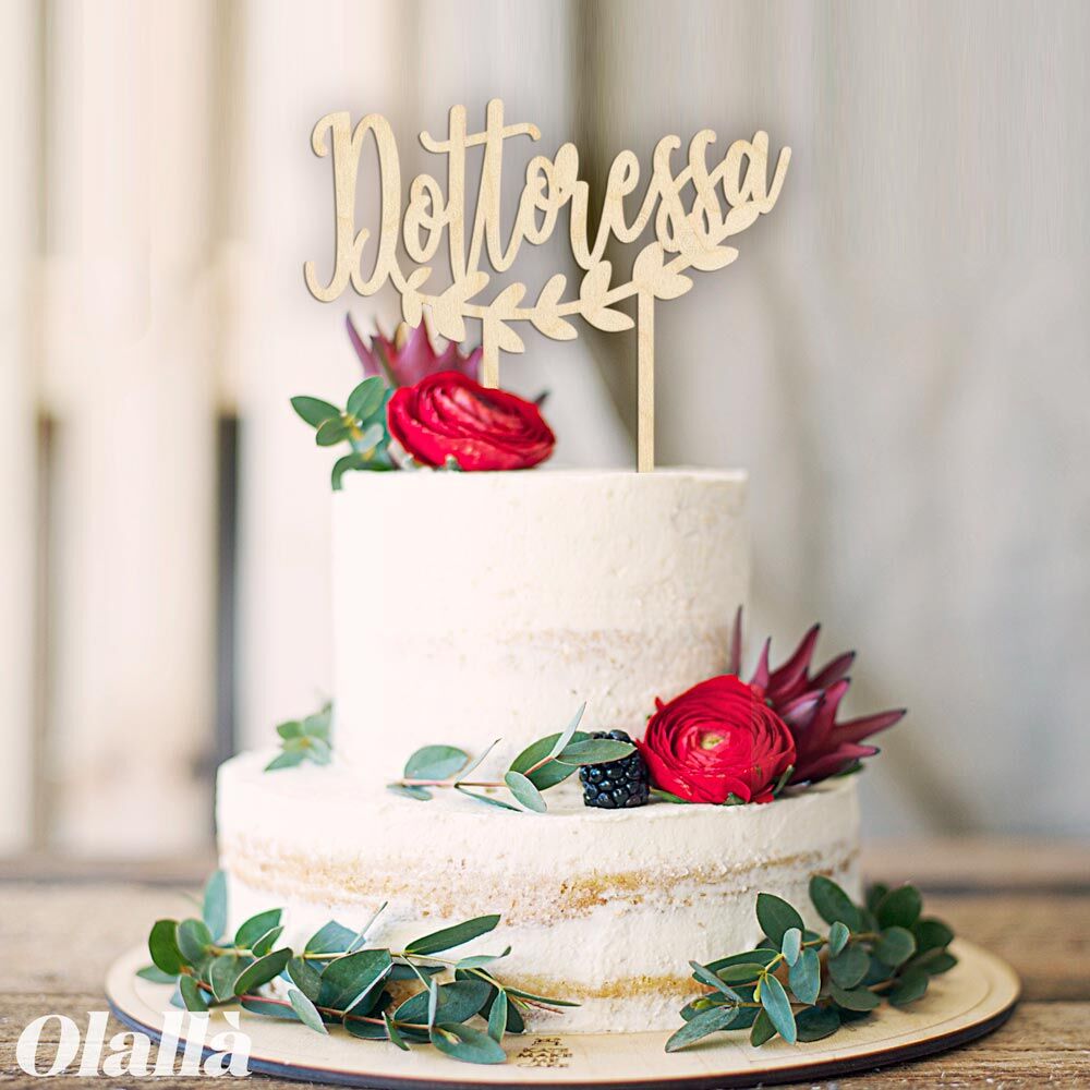 Cake Topper Dottoressa Personalizzato Scritta Ghirlanda