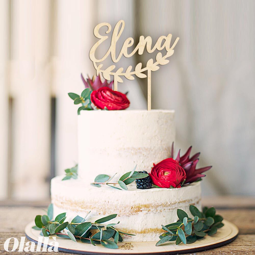 Cake Topper Nome Frase Ghirlanda