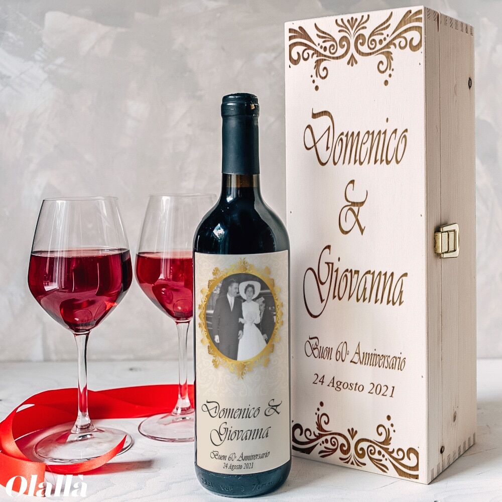 Cassettina Vino Personalizzata Anniversario