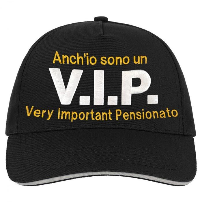 Cappellino Pensionato Scherzo Divertente Vip Very Important2