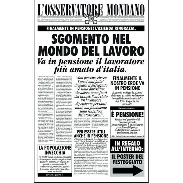 Finta Pagina Giornale Pensione Idea Regalo DivertenteW2