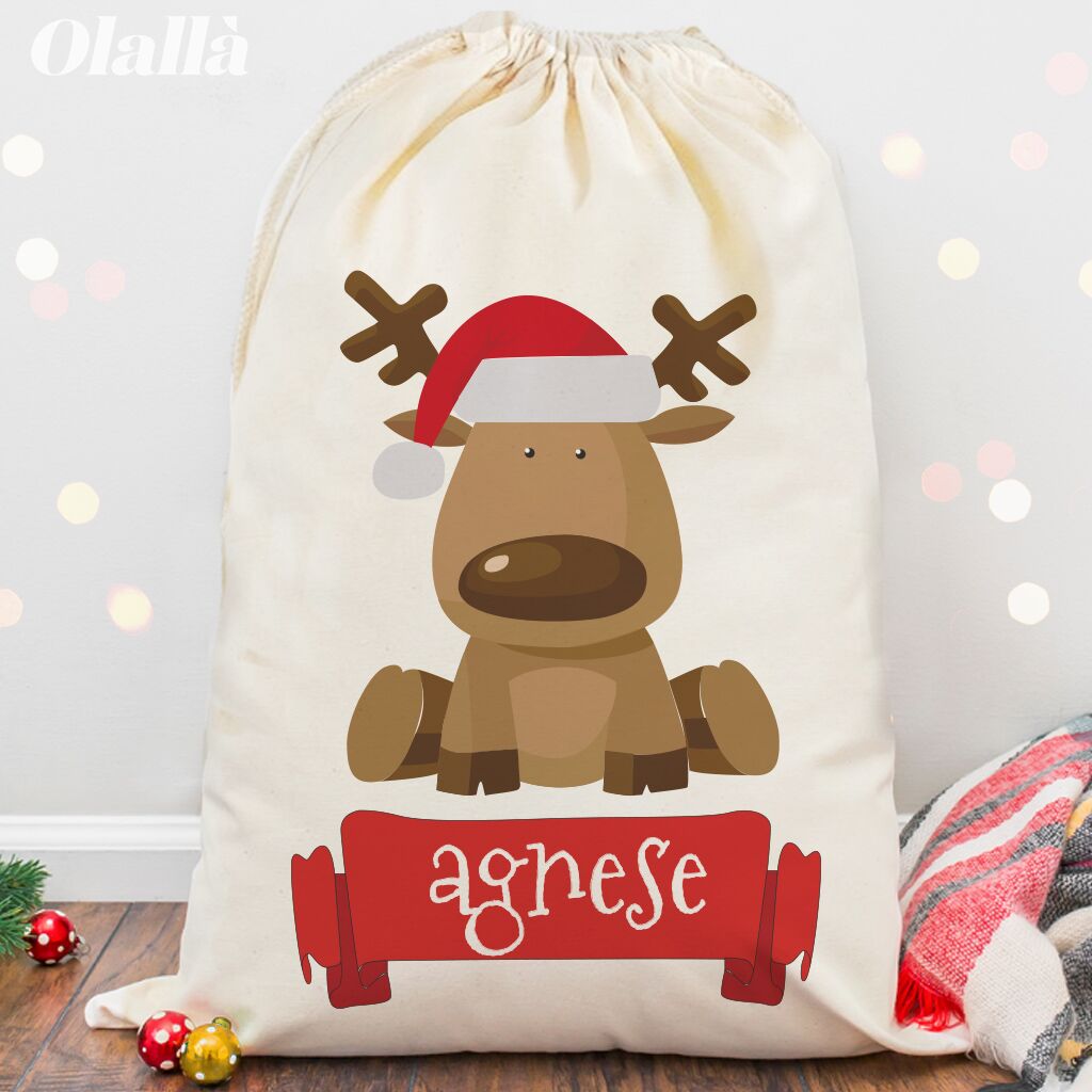 SACCA NATALE PERSONALIZZATA CON RENNA2