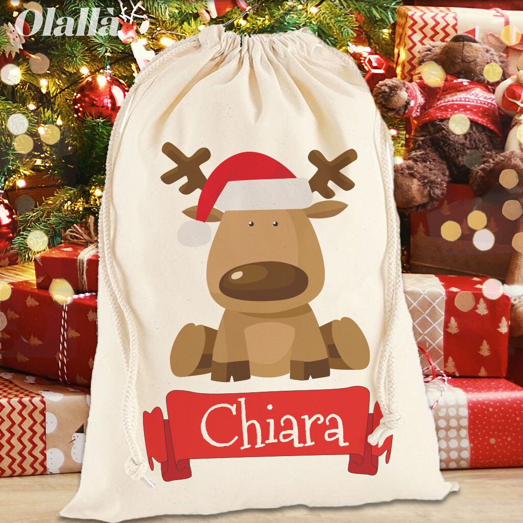 SACCA NATALE PERSONALIZZATA CON RENNA32