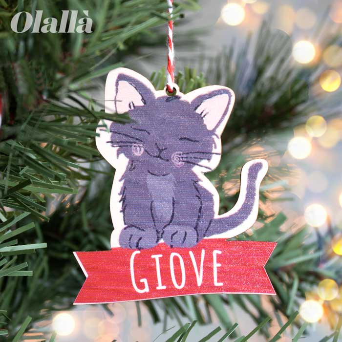 Palline Natale Forma Gatto Personalizzabil4wi