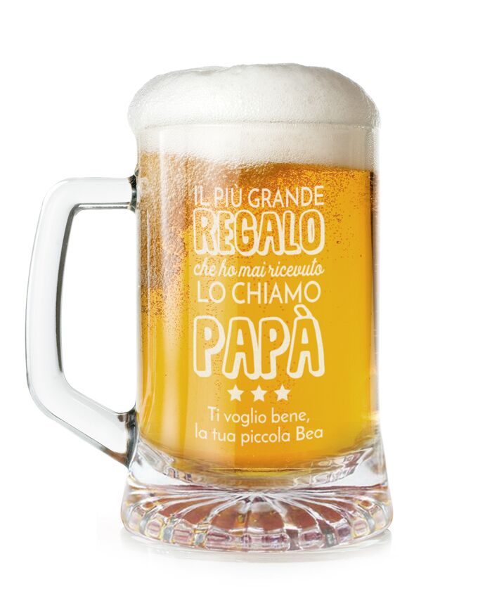 Boccale Birra Personalizzato Regalo Papa Reaglo