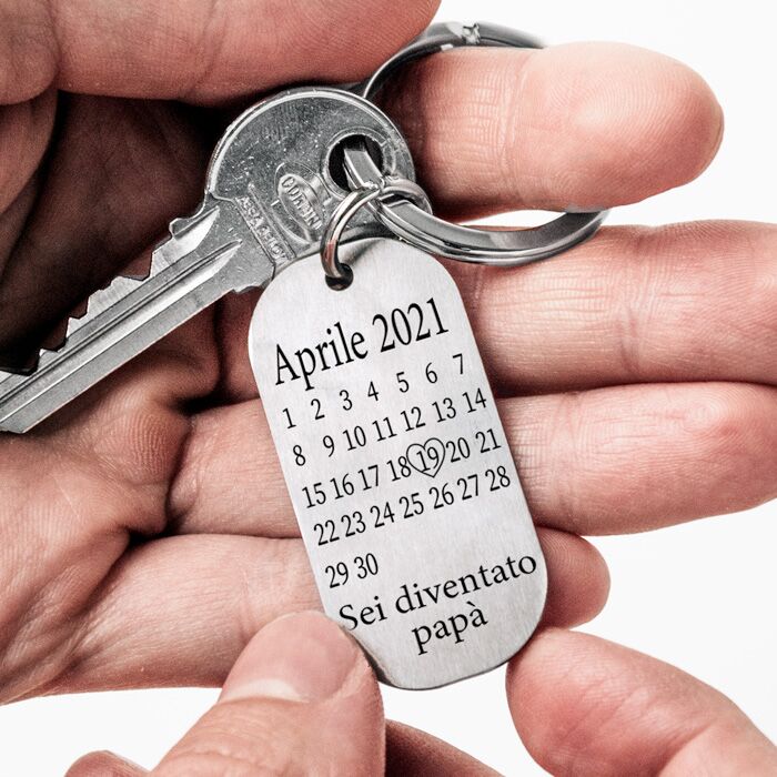 Portachiavi Acciaio Calendario Diventato Papa 1