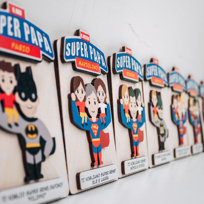Targhetta Super Papa Personalizzato Superman Batman 3