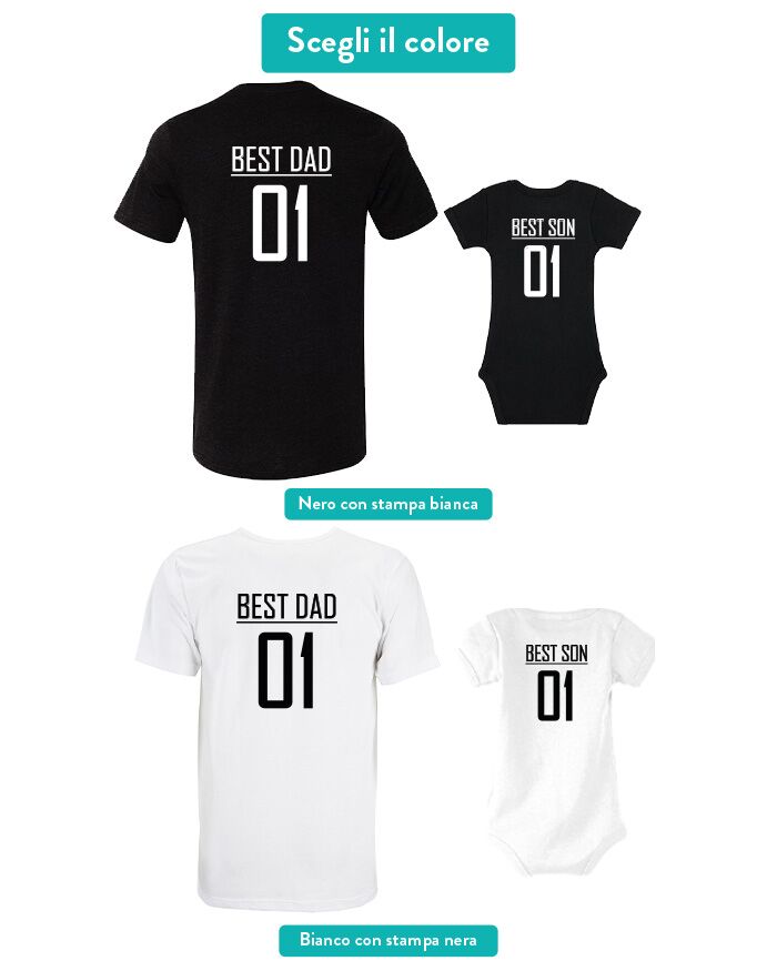 Info Grafiche Maglia Papa Festa Best Dad Son