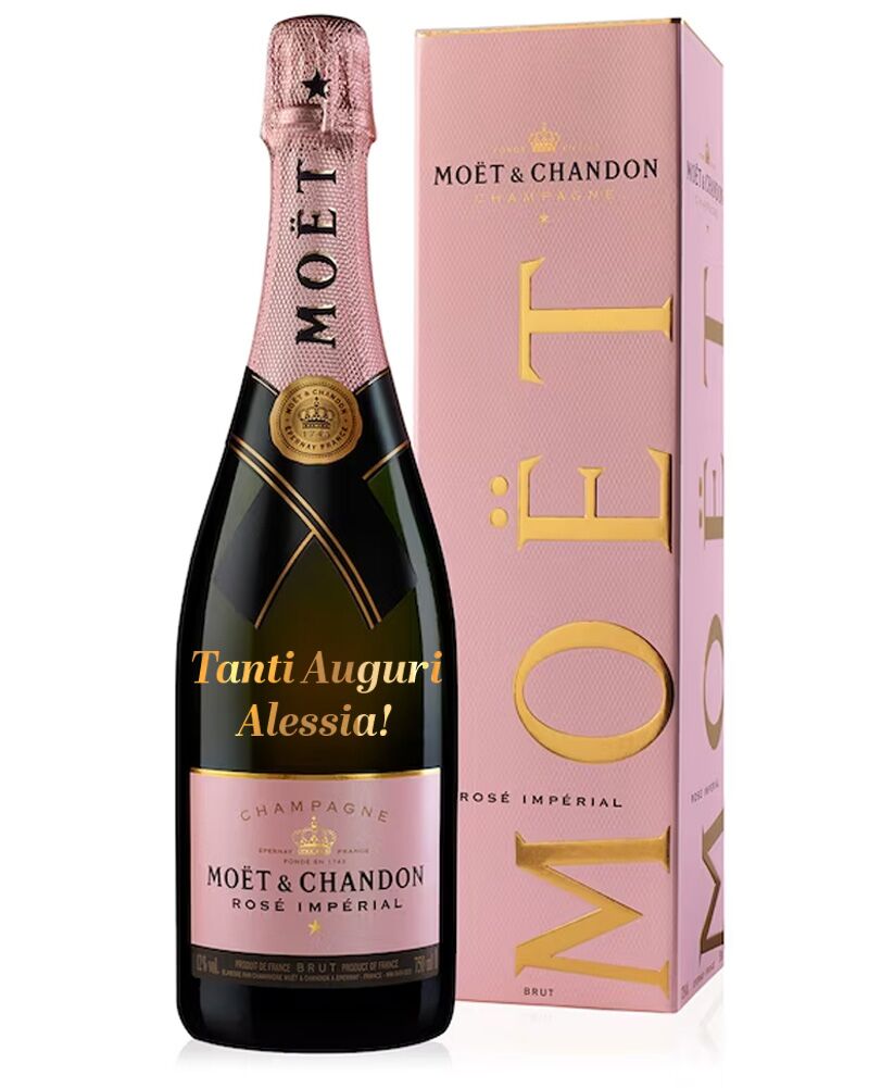Moet Chandon Rose Personalizzato Scritta Oro Piacimento