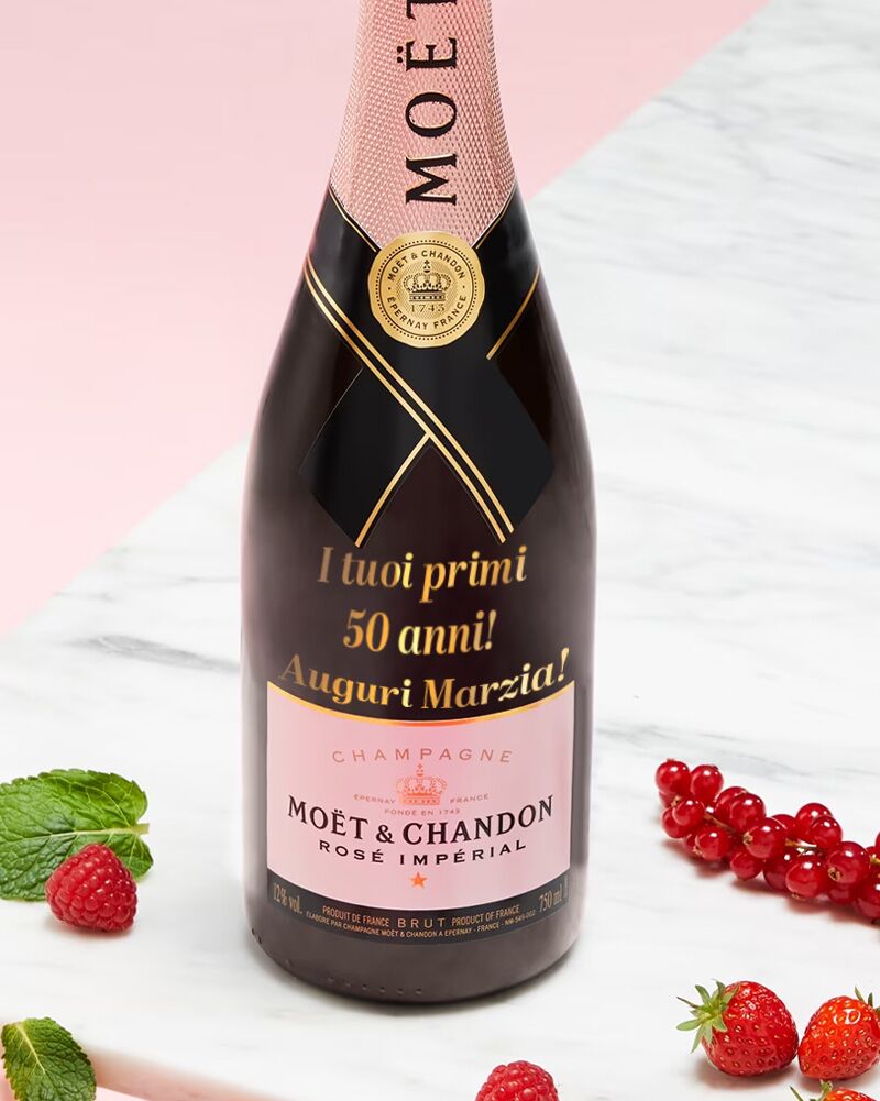 Moet Chandon Rose Personalizzato Scritta Oro Piacimento22
