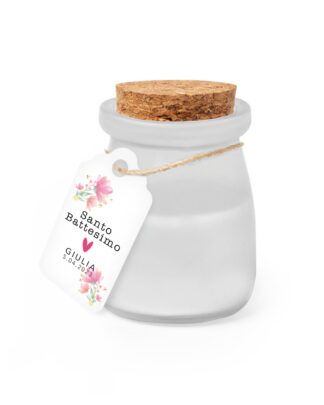 Candela Bomboniera Personalizzata Battesimo Bimba