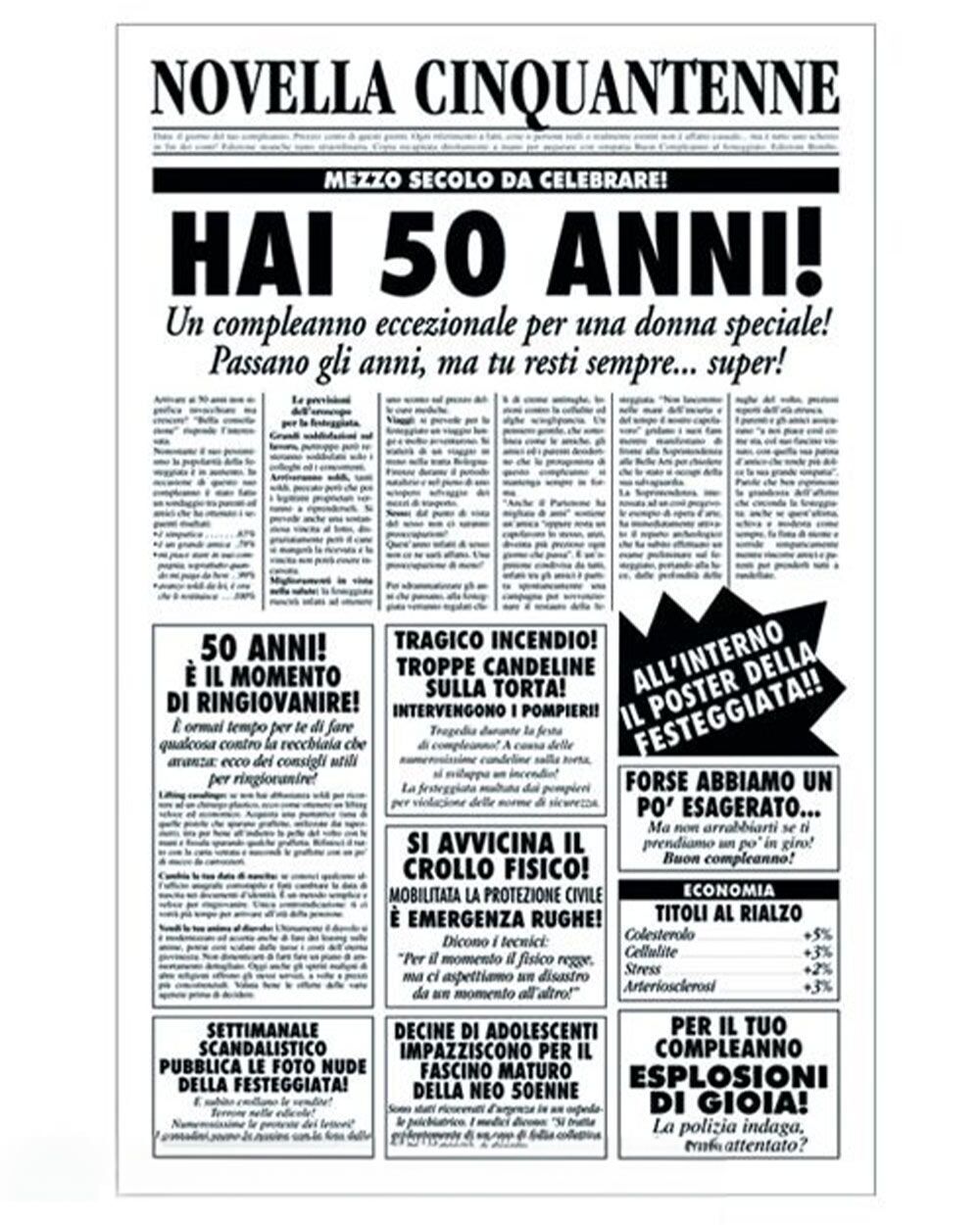 9 Giornale Auguri 50 Anni Di Lei Regalo Compleanno A