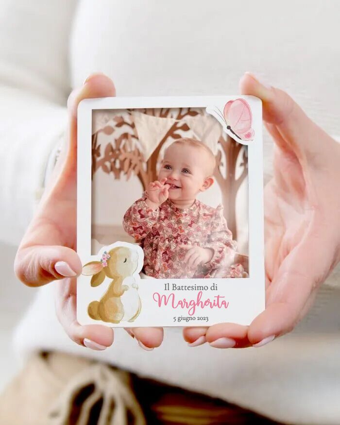 Bomboniera Regalo Nascita Personalizato Magnete Foto Battesimo
