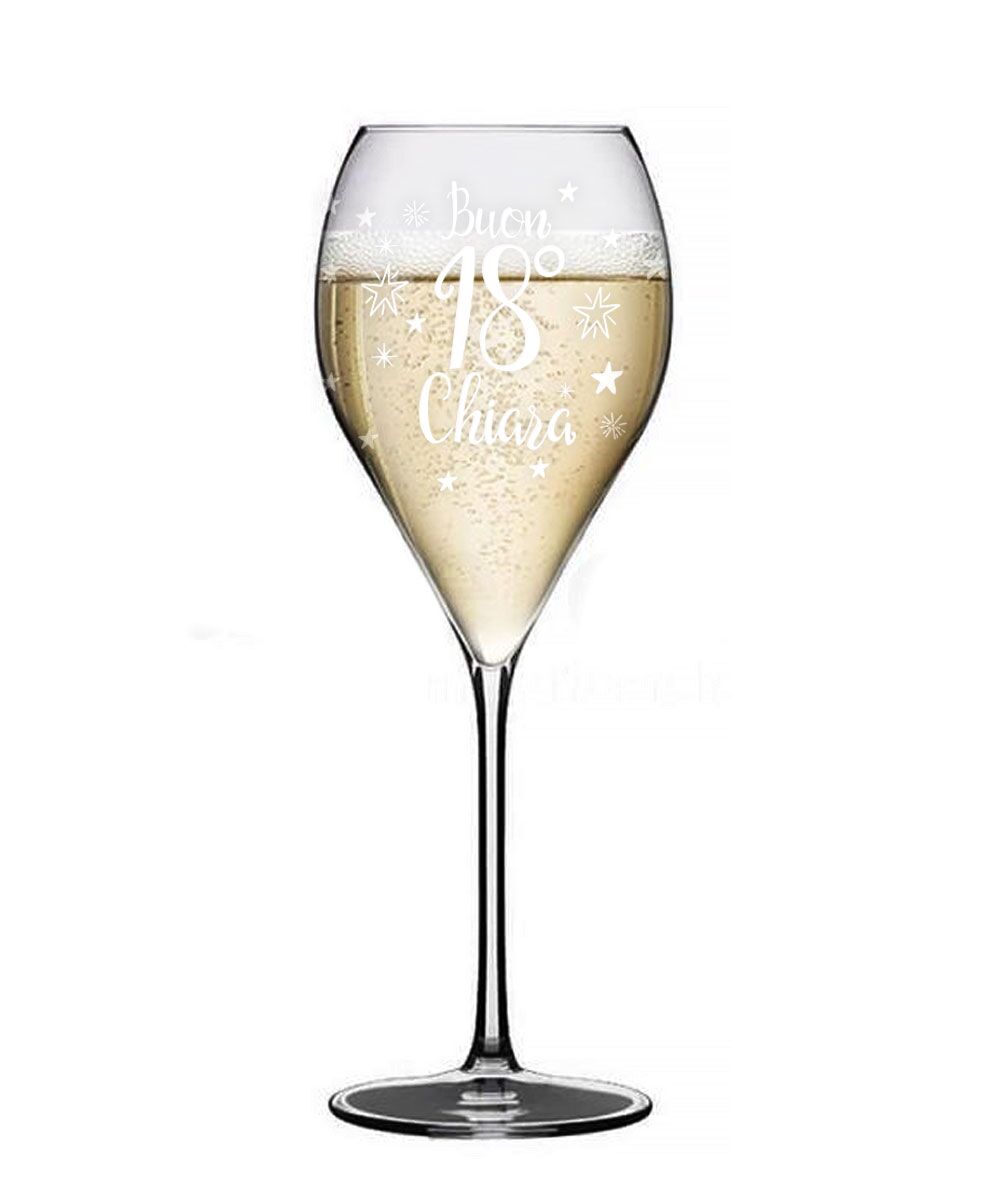 Flute Champagne Spumante Compleanno 18anni Personalizzato