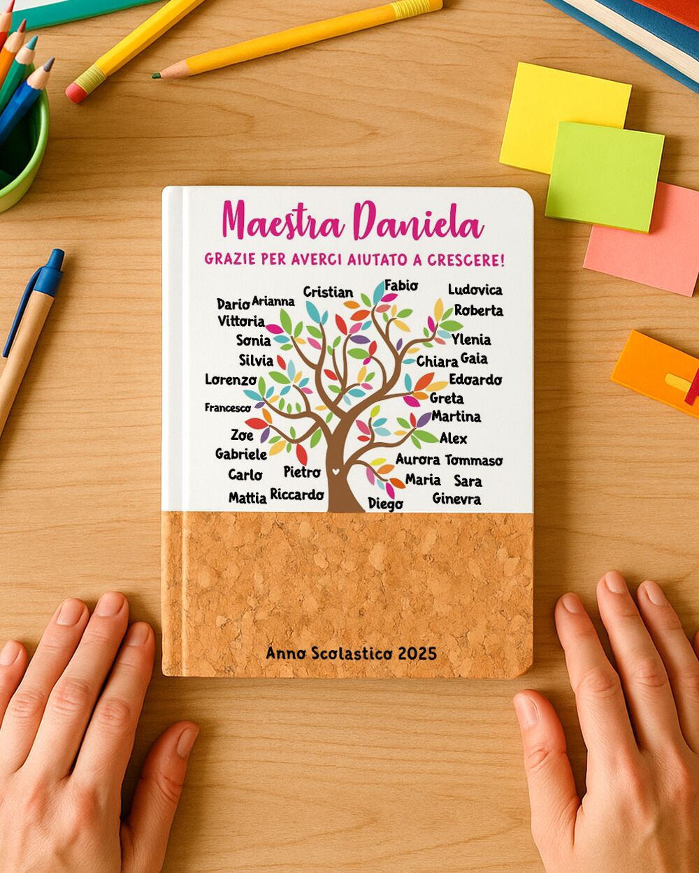 Quaderno Agenda Maestra Personalizzata Albero Vita Regalo8