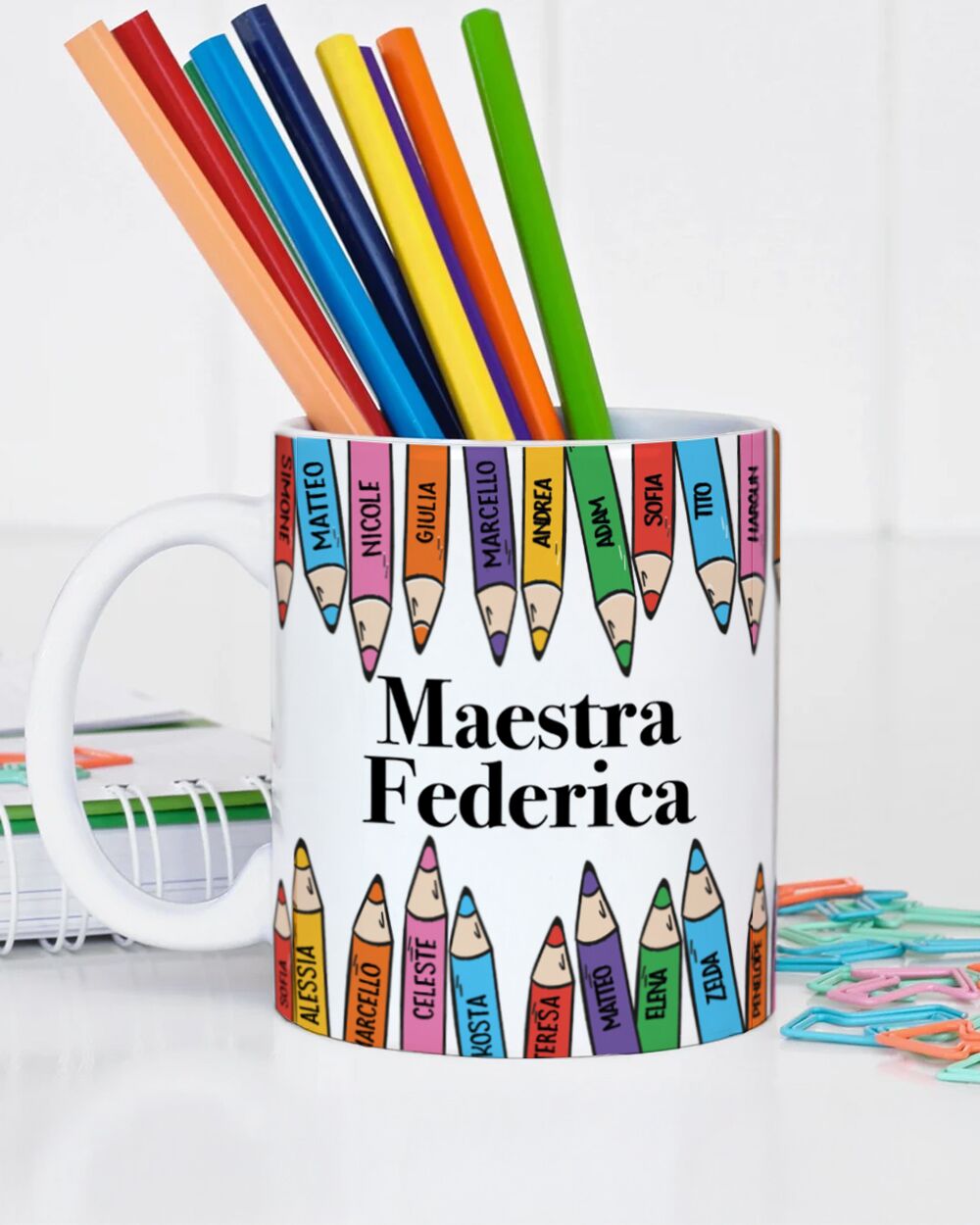 Tazza Matite Regalo Maestra Personalizzata