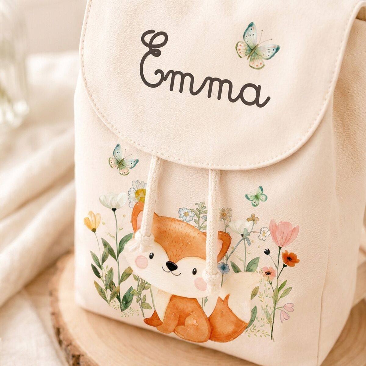 Zainetto per Scuola e Asilo Personalizzato con Nome e Illustrazione Animaletti del Bosco – Idea Zaino Scuola per Bambini, Back to School - immagine 3