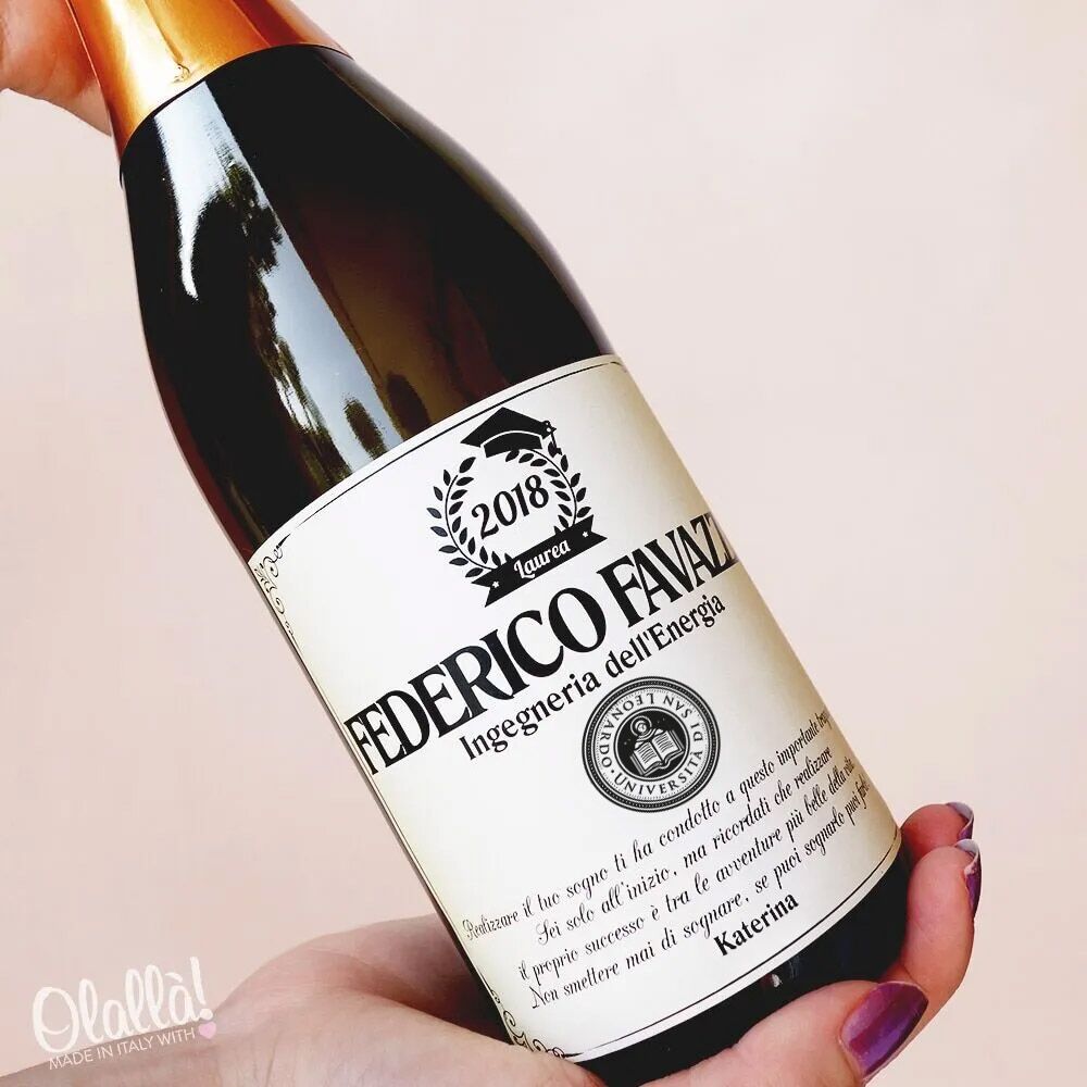 Bottiglia Vino Personalizzata Regalo Laurea 2000