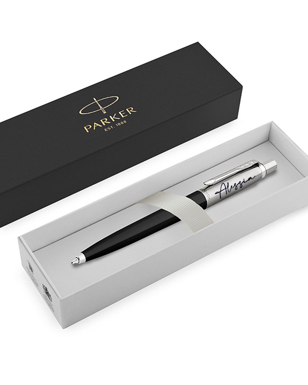 Penna Parker Jotter Nera Acciaio Personalizzata Nome
