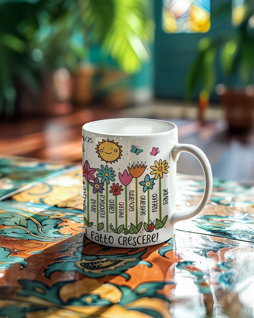 Tazza Fiori Nomi Bambini Maestra Personalizzata2