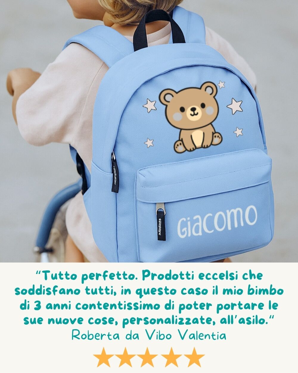 Zainetto Asilo Personalizzato Olalla Animali Personaggi Nome 18