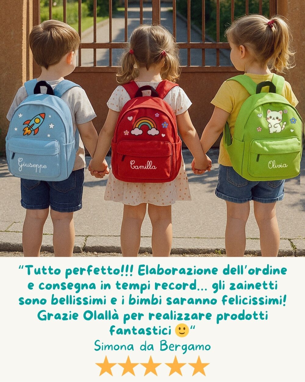 Zainetto Asilo Personalizzato Olalla Animali Personaggi Nome 20