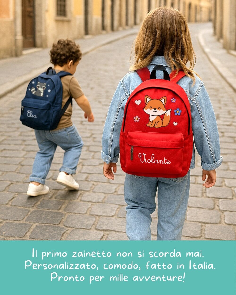 Zainetto Asilo Personalizzato Olalla Animali Personaggi Nome 5