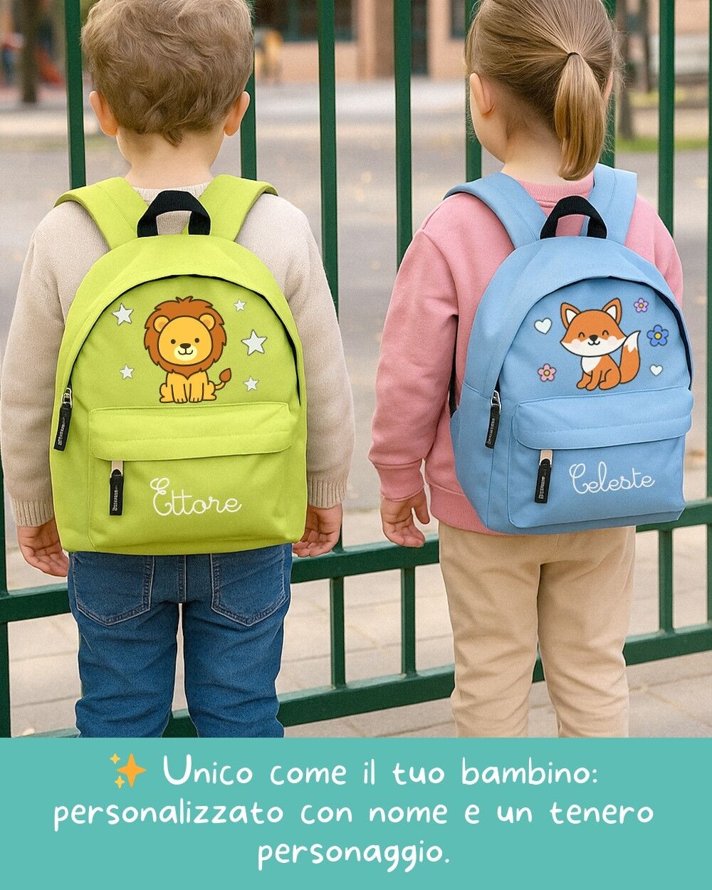 Zainetto Asilo Personalizzato Olalla Animali Personaggi Nome 8