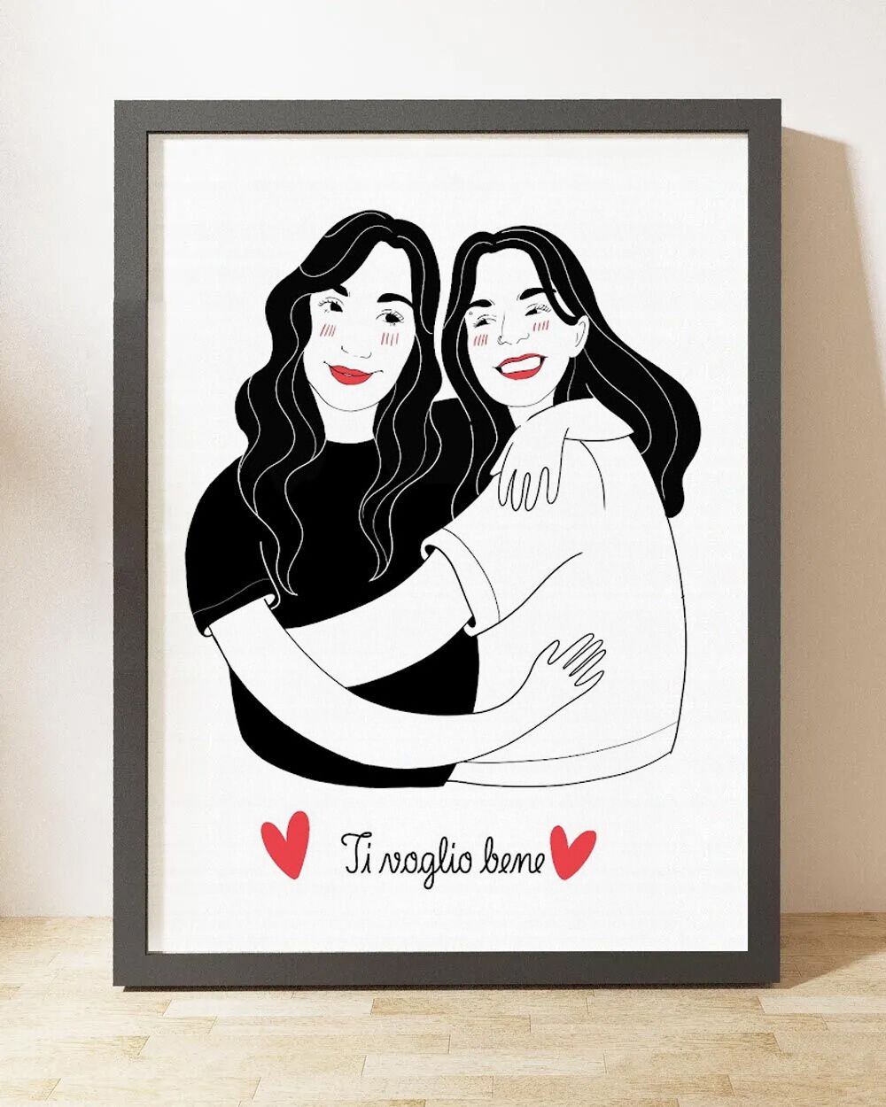 ritratto-illustrazione-amiche-stampa